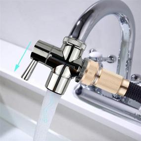 img 2 attached to 💧 All-in-One Brass Faucet Diverter Valve with Aerator for Bathroom/Kitchen Sink - Sink to Garden Hose Diverter Faucet Adapter for Portable Washing Machine/Dishwasher (G1/2 3/4", Chrome)