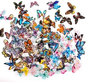 img 4 attached to 🦋 200-Piece Colorful Butterfly Scrapbook Stickers Set - DIY Self-Adhesive Butterfly Decoration for Envelopes, Scrapbooks, Luggage, Windows, and Journals