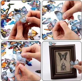 img 2 attached to 🦋 200-Piece Colorful Butterfly Scrapbook Stickers Set - DIY Self-Adhesive Butterfly Decoration for Envelopes, Scrapbooks, Luggage, Windows, and Journals