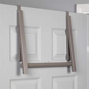 img 1 attached to 🚪 Maximizing Space and Organization: Over-The-Door Hook with Expandable/Foldable Closet Rod - Satin Nickel