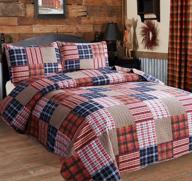 🛏️ ycosy king size red blue plaid quilt sets - patchwork bedspread, lightweight summer bedding set, soft breathable gingham coverlet - includes 1 quilt and 2 pillow shams logo