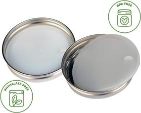 img 2 attached to Ultimate Leak-Proof Platinum Silicone Sealing Lid Inserts/Liners for Mason Jars - 10 Pack (Wide Mouth)