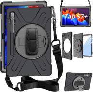 📱 zenrich galaxy tab s7 plus case 2020: premium protection with s pen holder, screen protector, stand, and shoulder belt - tab s7+ 12.4 inch-black logo