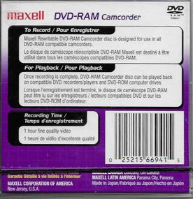 img 1 attached to 📀 Optimized Maxell DVD-R and DVD-RAM Round Cartridges for Panasonic and Late Model Hitachi DVD Camcorders