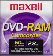 📀 optimized maxell dvd-r and dvd-ram round cartridges for panasonic and late model hitachi dvd camcorders logo