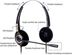 img 3 attached to 🎧 USB Noise Cancelling Headset with in-line Controls - VoiceJoy Business Headset for Skype, Softphone, Call Center - Crystal Clear Chat, Lightweight & Comfortable