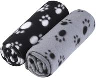 🐾 aodaer pack of 2 cute paw print blanket: cozy pet blankets for small animals! logo