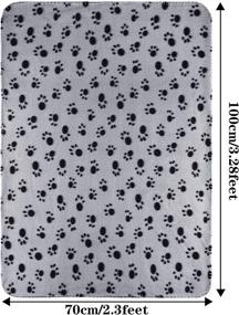 img 3 attached to 🐾 Aodaer Pack of 2 Cute Paw Print Blanket: Cozy Pet Blankets for Small Animals!