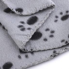 img 1 attached to 🐾 Aodaer Pack of 2 Cute Paw Print Blanket: Cozy Pet Blankets for Small Animals!