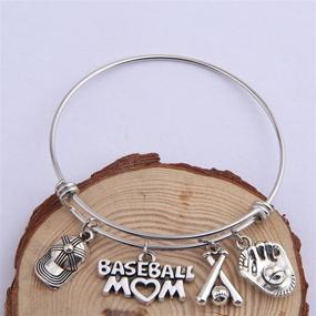 img 2 attached to QIIER Baseball Mom Bracelet Baseball Charm Bangle Softball Jewelry Sports Gift for Baseball Moms