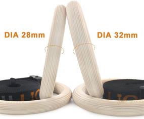 img 1 attached to 🔥 5BILLION FITNESS Wood Gymnastic Rings - Adjustable Straps, Heavy Duty Gym Equipment for Home Gym, Strength Training, Pull Ups and Dips