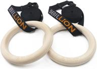 🔥 5billion fitness wood gymnastic rings - adjustable straps, heavy duty gym equipment for home gym, strength training, pull ups and dips logo