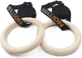 img 4 attached to 🔥 5BILLION FITNESS Wood Gymnastic Rings - Adjustable Straps, Heavy Duty Gym Equipment for Home Gym, Strength Training, Pull Ups and Dips