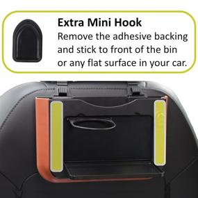 img 1 attached to 🚗 FAUROREST Waterproof Car Trash Bin - Multipurpose Waste Organizer with Foldable Cup Holder and Valet Tray for Truck, SUV, Van - Mini Automotive Garbage Collapsible Bag