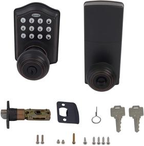 img 1 attached to Honeywell Safes & Door Locks - Oil Rubbed Bronze Electronic Entry Knob Door Lock (8732401), 9 x 6.5 x 8.8 inches