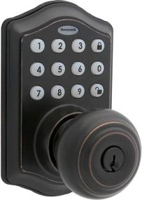 img 2 attached to Honeywell Safes & Door Locks - Oil Rubbed Bronze Electronic Entry Knob Door Lock (8732401), 9 x 6.5 x 8.8 inches