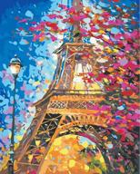 🎨 season diy painting by numbers: eiffel tower paint by number kit for adults, perfect gift for painting lovers logo