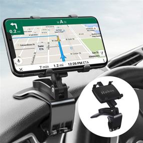 img 4 attached to 📱 Huhoo Car Dashboard Phone Holder: 360° Rotation, Adjustable Clip Stand for 4-6.7” Smartphones – 3-in-1 Mount