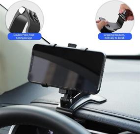 img 1 attached to 📱 Huhoo Car Dashboard Phone Holder: 360° Rotation, Adjustable Clip Stand for 4-6.7” Smartphones – 3-in-1 Mount