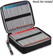 🎨 btsky 120 slot colored pencil case - large capacity pen organizer with handle strap, flamingo print, black logo