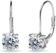 6mm round-cut sterling silver leverback earrings embellished with premium european crystals logo