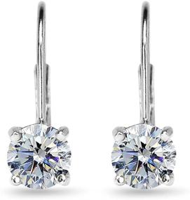 img 2 attached to 6mm Round-cut Sterling Silver Leverback Earrings Embellished with Premium European Crystals