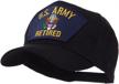 e4hats com retired military large embroidered logo