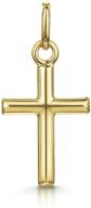 amberta unisex 9k yellow gold cross pendant: elegant and timeless jewelry logo