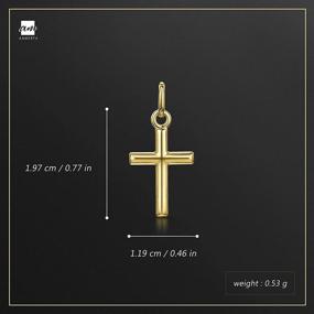 img 3 attached to Amberta Unisex 9K Yellow Gold Cross Pendant: Elegant and Timeless Jewelry