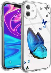 img 4 attached to Cтильный и тонкий чехол для iPhone 12 Mini Blue Butterfly - ударопрочный и гибкий силиконовый защитный чехол для iPhone 12 Mini 2020