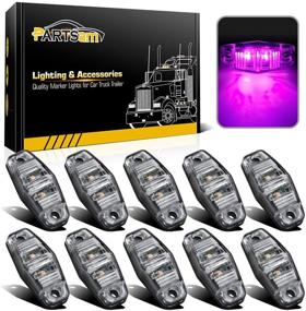 img 4 attached to Partsam 10Pcs 2.5-Inch Mini Oval Pink Purple LED Side Marker Clearance Lights - 2 Diodes, Clear Lens, Waterproof, Surface Mount, Sealed, 12V - Ideal for Car Truck Lorry Van Boat Trailer Marine - LED Courtesy Lights