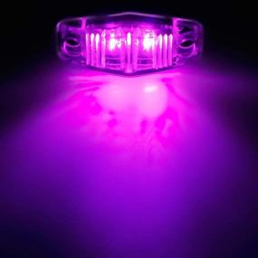 img 2 attached to Partsam 10Pcs 2.5-Inch Mini Oval Pink Purple LED Side Marker Clearance Lights - 2 Diodes, Clear Lens, Waterproof, Surface Mount, Sealed, 12V - Ideal for Car Truck Lorry Van Boat Trailer Marine - LED Courtesy Lights
