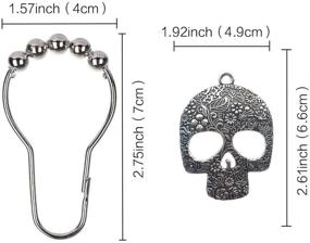 img 2 attached to 🚿 ZILucky Set of 12 Sugar Skull Shower Curtain Hooks: Stylish Stainless Steel Skeleton Decor for Rustproof Bathroom Accessories (Silver)