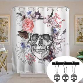 img 3 attached to 🚿 ZILucky Set of 12 Sugar Skull Shower Curtain Hooks: Stylish Stainless Steel Skeleton Decor for Rustproof Bathroom Accessories (Silver)
