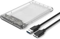 💽 snanshi usb 3.0 to sata iii adapter for 2.5" sata ssd hdd 9.5mm 7mm - clear external hard drive enclosure case with uasp & tool-free design logo