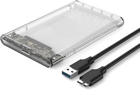 img 3 attached to 💽 SNANSHI USB 3.0 to SATA III Adapter for 2.5" SATA SSD HDD 9.5mm 7mm - Clear External Hard Drive Enclosure Case with UASP & Tool-Free Design