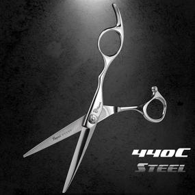 img 1 attached to 💇 High-Quality Professional Hair Scissors: 6 Inch with Razor-Sharp 440C Steel Blades for Precise Haircuts, Durable & Smooth Motion. Includes Elegant Sheath, Cleaning Leather, and Key.