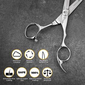 img 2 attached to 💇 High-Quality Professional Hair Scissors: 6 Inch with Razor-Sharp 440C Steel Blades for Precise Haircuts, Durable & Smooth Motion. Includes Elegant Sheath, Cleaning Leather, and Key.