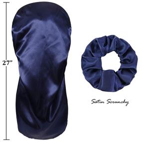 img 2 attached to 💤 Vextronic Extra Large Satin Bonnet: A Double Layer Silk Bonnet for Black Women with Long, Deadlock, and Curly Hair - Ideal Braid Bonnet for Sleeping