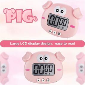 img 3 attached to 🐾 Adorable Animal Kitchen Timer Set: Magnetic Digital Countdown Timers with Cute Cartoon LCD Display for Cooking