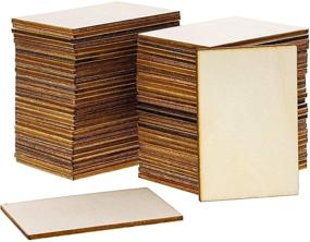 img 4 attached to 🔲 60 Pack of Unfinished Wooden Cutout Tiles for Crafts - 2x3 Inches, Wood Rectangles for DIY Projects