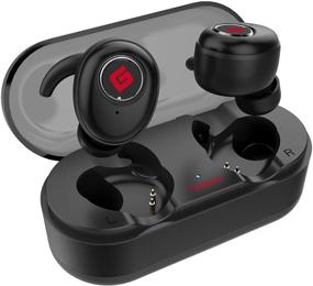 img 4 attached to 🎧 Bluetooth 5.0 True Wireless Earbuds - Sports In-Ear TWS Stereo Mini Headset w/ Mic, Extra Bass, IPX5 Waterproof, Low Latency, Instant Pairing, 15H Battery, Charging Case, Noise Cancelling Earphones