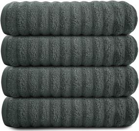 img 4 attached to 🛀 Turkmen Linens Luxury Bath Towels - Set of 4, 30"x 54", Ultra Soft & Thick Towels, 600 GSM, Made with Premium Cotton, Super Absorbent, Hotel & Spa Quality - Dark Grey