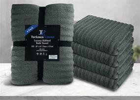 img 2 attached to 🛀 Turkmen Linens Luxury Bath Towels - Set of 4, 30"x 54", Ultra Soft & Thick Towels, 600 GSM, Made with Premium Cotton, Super Absorbent, Hotel & Spa Quality - Dark Grey
