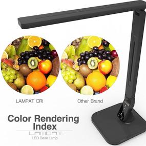 img 3 attached to 💡 Lampat Black LED Desk Lamp - Dimmable Table Lamp with 4 Lighting Modes, 5-Level Dimmer, Touch-Sensitive Control Panel, 1-Hour Auto Timer, and 5V/2A USB Charging Port