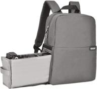 caden camera bag backpack with 14&#34; laptop compartment – waterproof grey case for dslr mirrorless slr cameras: compatible with sony, canon, nikon camera, lens, and tripod accessories logo