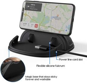 img 2 attached to 📱 Solpuo Car Cell Phone Holder: Flexible Silicone Mount for Dashboards, Anti-Slip Phone Holder for iPhone, Samsung, Android Smartphones, and More - Black