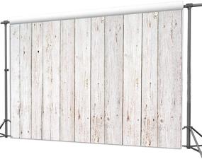 img 3 attached to Dudaacvt Vintage Wood Backdrop: Retro Rustic White & Gray Wooden Floor Background for Photography, Kids, Adult Photo Booth, Video Shoot - Vinyl Studio Props, 7x5FT