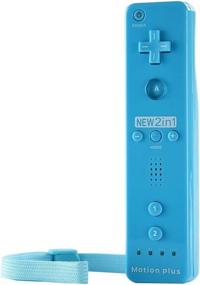 img 2 attached to 🎮 NewBull Light Blue Remote Game Control with Built-in Motion Plus for Wii Wii U - Nunchuck Controller Set