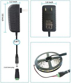 img 1 attached to 💡 AspenTek 12V Power Supply Adapter with On/Off Switch for LED String Lights, LED Strip Lights, LED Tape Lights, Under Cabinet Lighting, DC 12V CCTV Cameras - Output 2A, 24 Watt Maximum